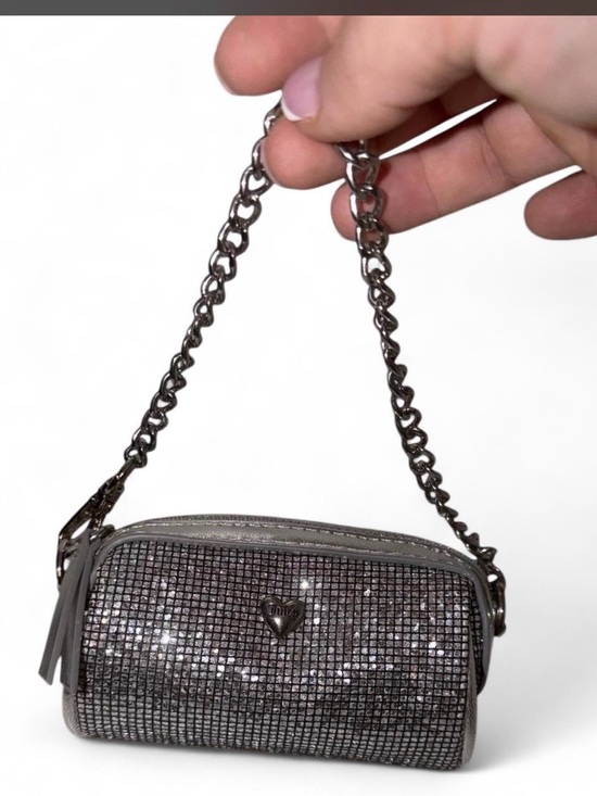 Handbags - Silver Rhinestone Mini Shoulder Bag - Unbranded